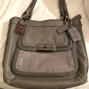 Coach grey leather purse